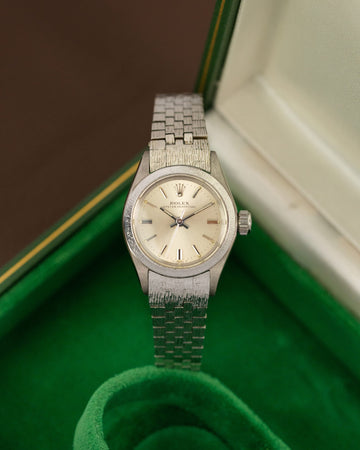 Rolex Lady Oyster Perpetual Ref.6617 White Gold 'Brick Bracelet'