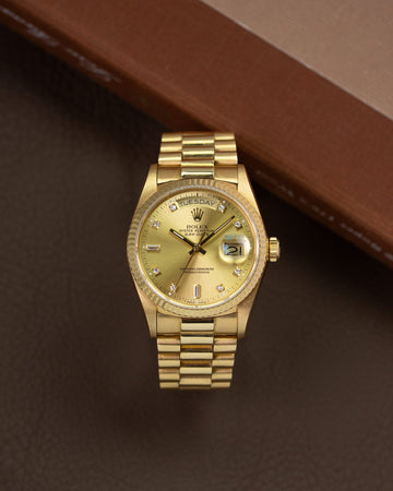Rolex Day-Date 18038 Champagne Factory Diamond