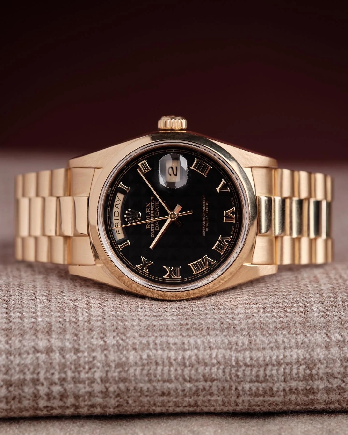 Rolex Day-Date 18028 Black 'Pyramid' Dial