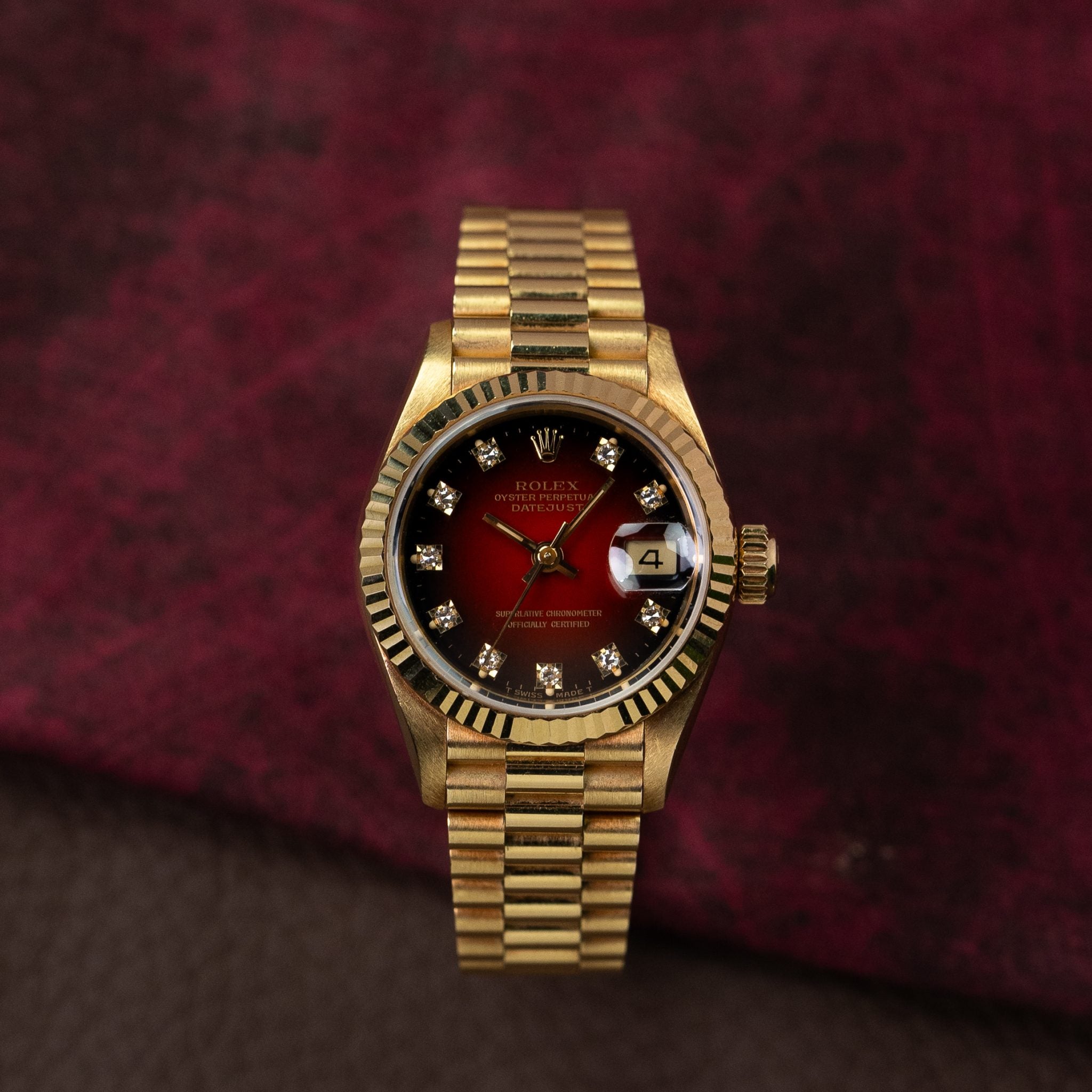 Rolex Datejust 69178 Red Vignette Diamond