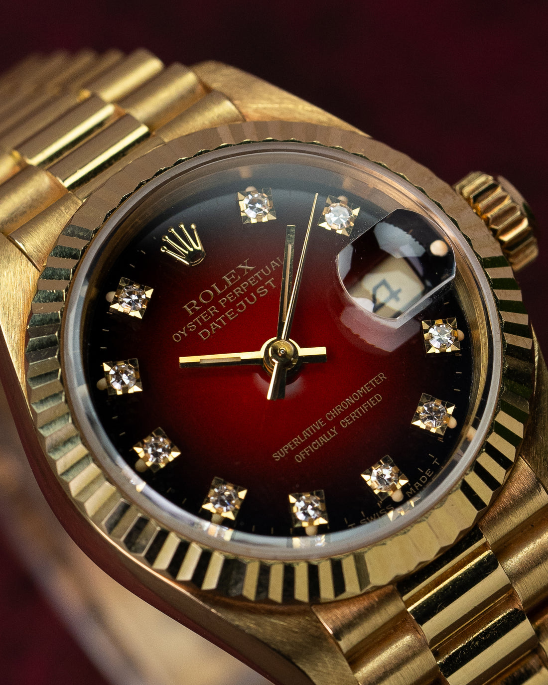 Rolex Datejust 69178 Red Vignette Diamond