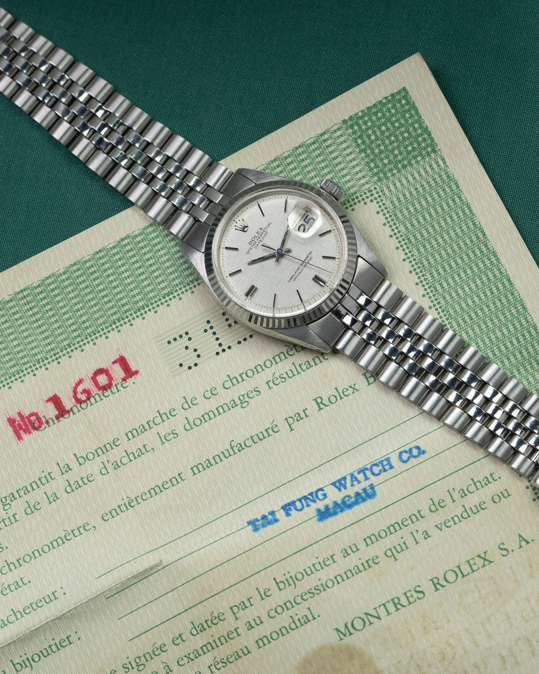 Rolex Datejust 1601 'Linen' + Papers