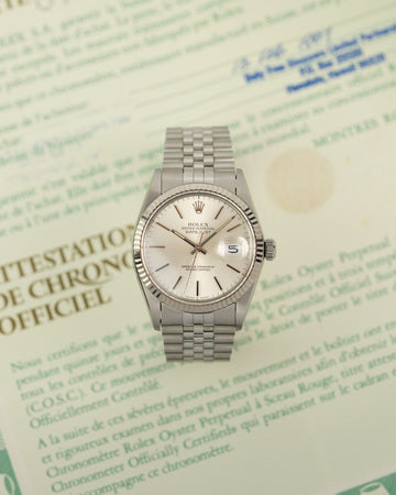 Rolex Datejust Ref.16014 Silver Dial + Papers