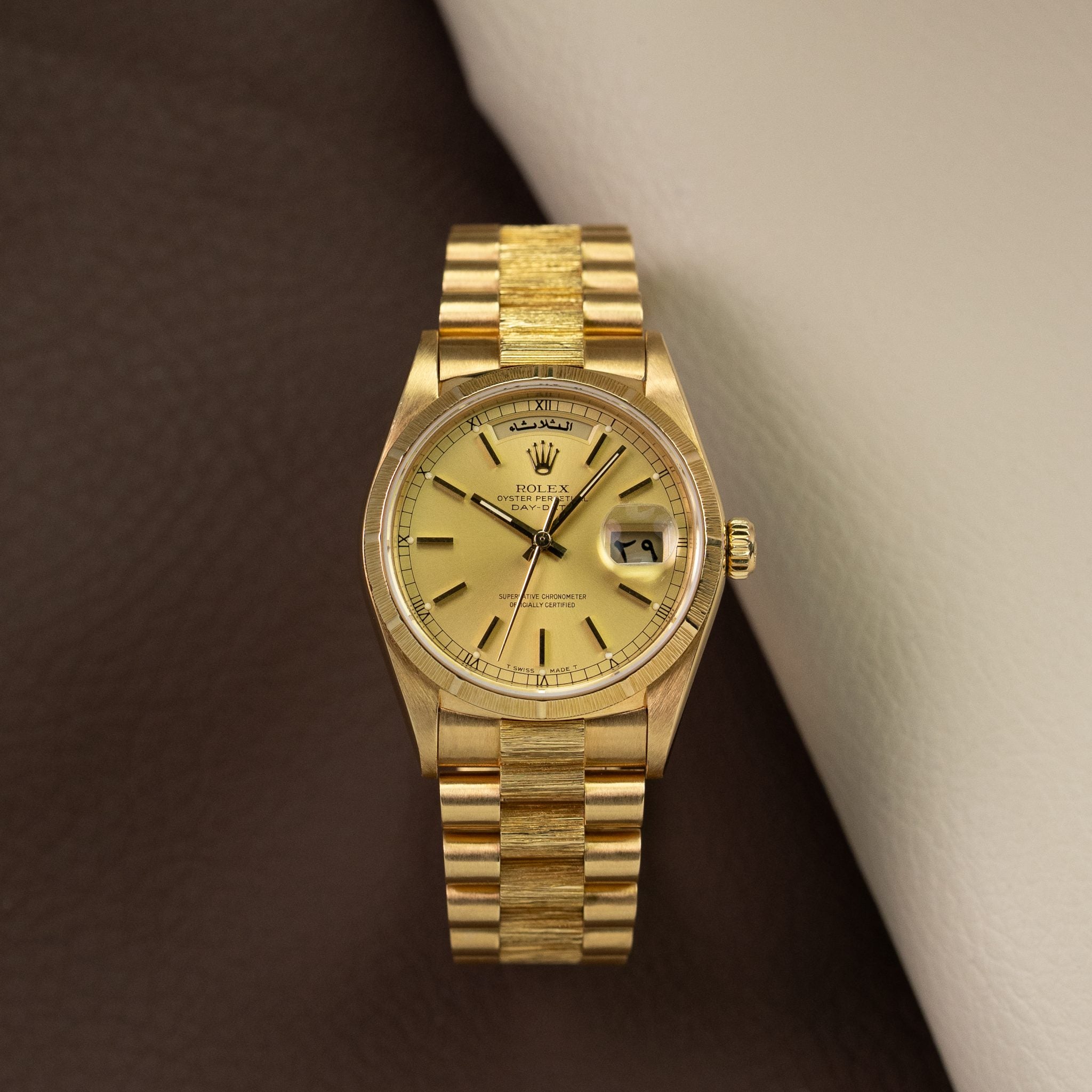 Rolex Day-Date 18078 Bark-Finish "Arabic"