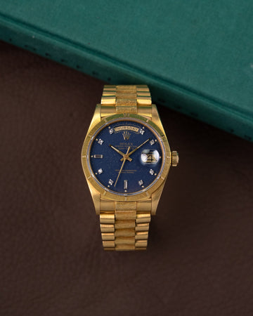 Rolex Day-Date 18078 Blue Diamonds 'Bark'