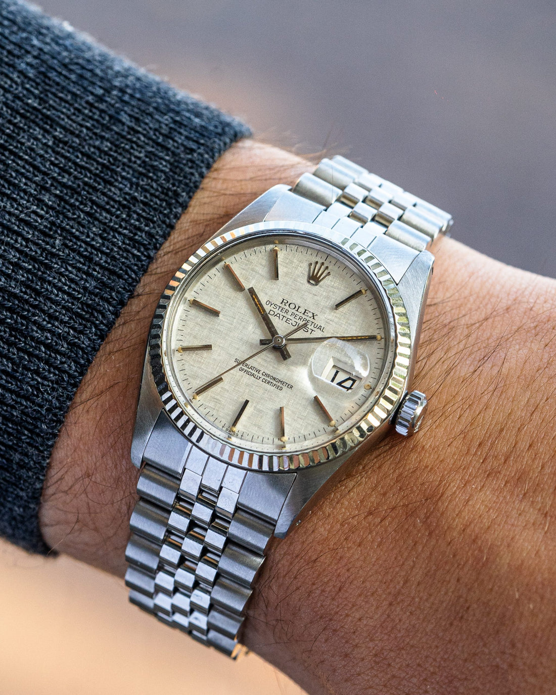 Rolex Datejust 16014 Silver Linen