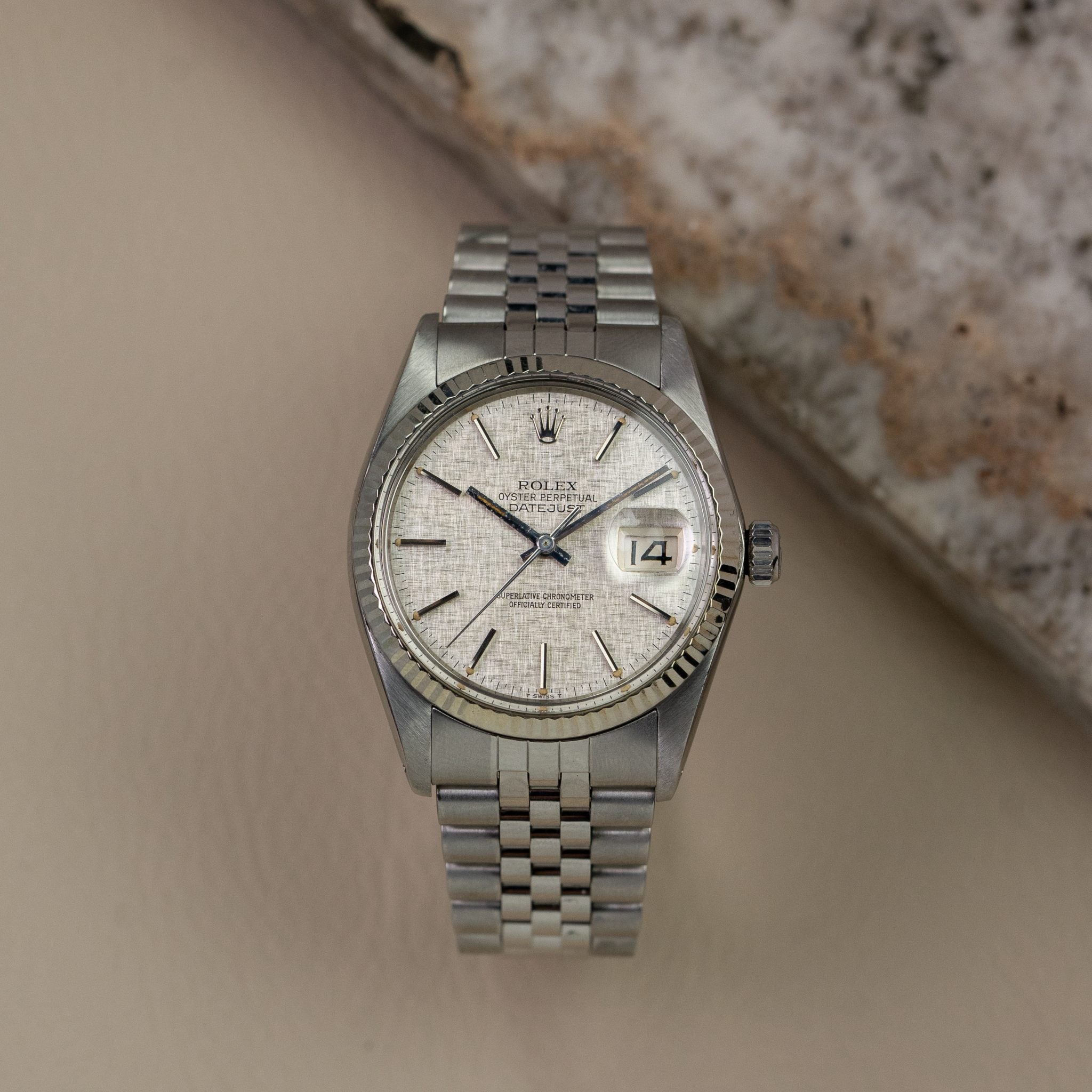 Rolex Datejust 16014 Silver Linen