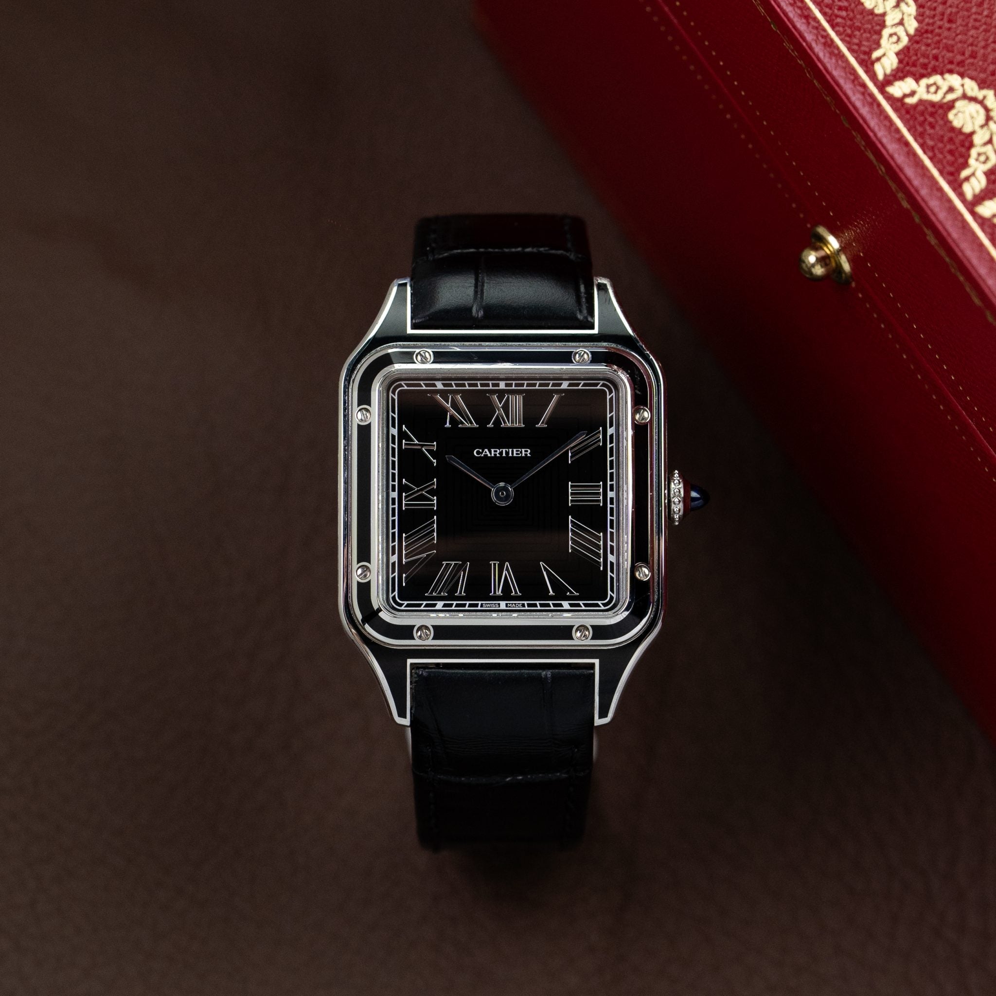 Cartier Santos Dumont Black Lacquer WSSA0046