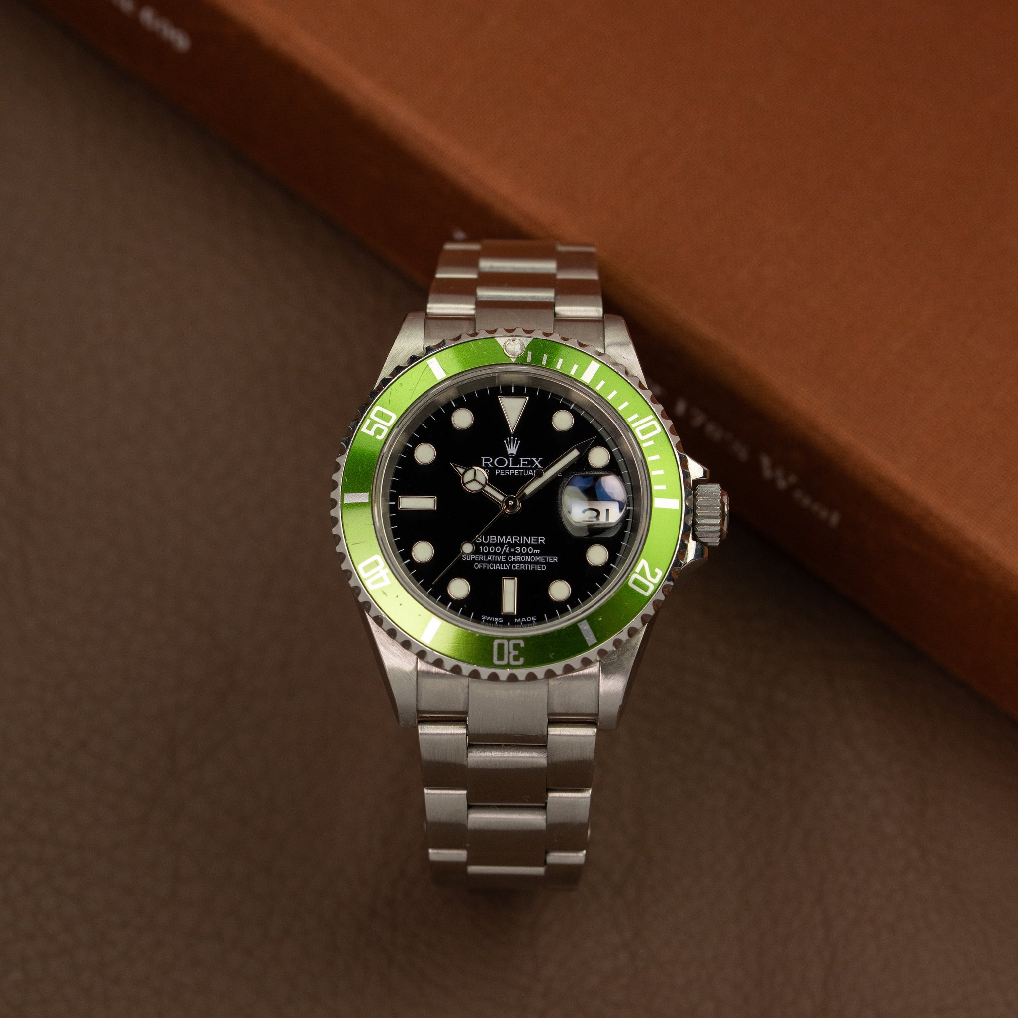 Rolex Submariner Ref. 16610LV Kermit Flat Four