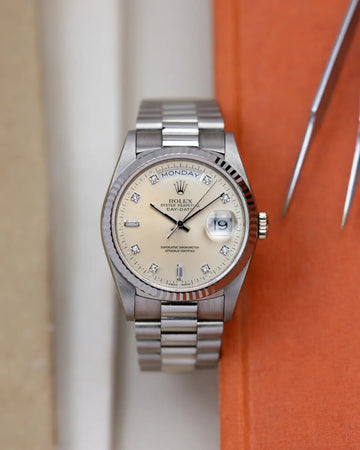 Rolex Day-Date 18239 Silver Diamond-Set